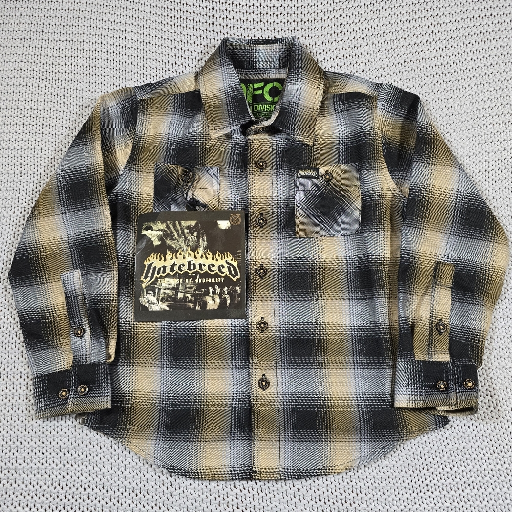 Dixxon Hatebreed Rise Of Brutality Youth Flannel Shirt Sz XS Plaid NWT
